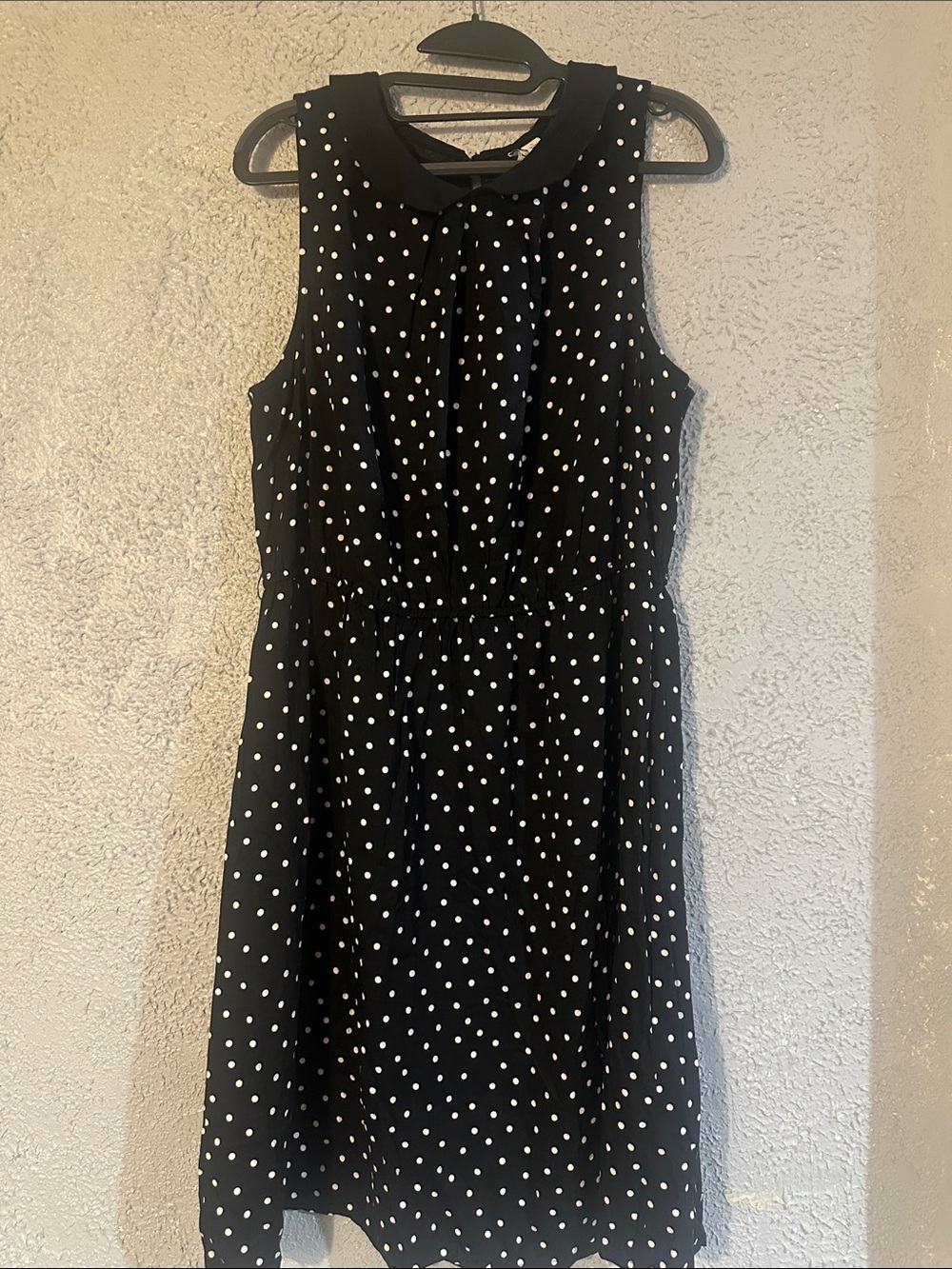 Elle Black Polka Dot Sleeveless Mini Dress